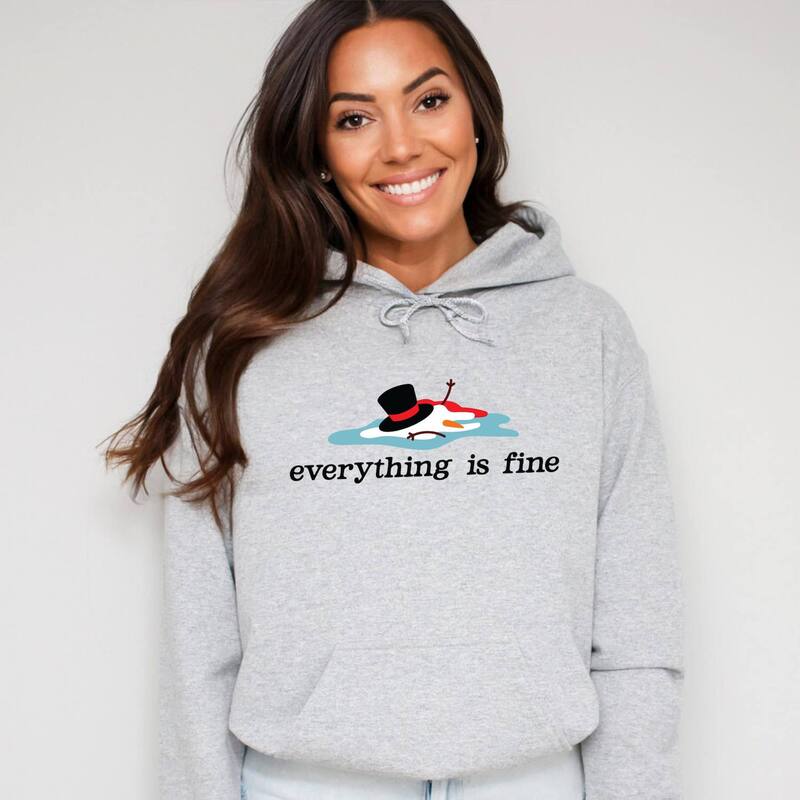 Simply Sage Market レディース トップス Tシャツ パーカー Simply Sage Market Everything Is Fine Melted Snowman - Hoodie Graphite グラファイト