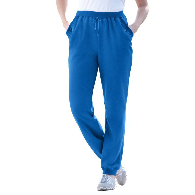 【送料無料】 ウーマン ウィズイン レディース カジュアルパンツ ボトムス Woman Within Plus Size Tall Better-Fleece Pull-On Jogger Sweatpants Bright Cobalt