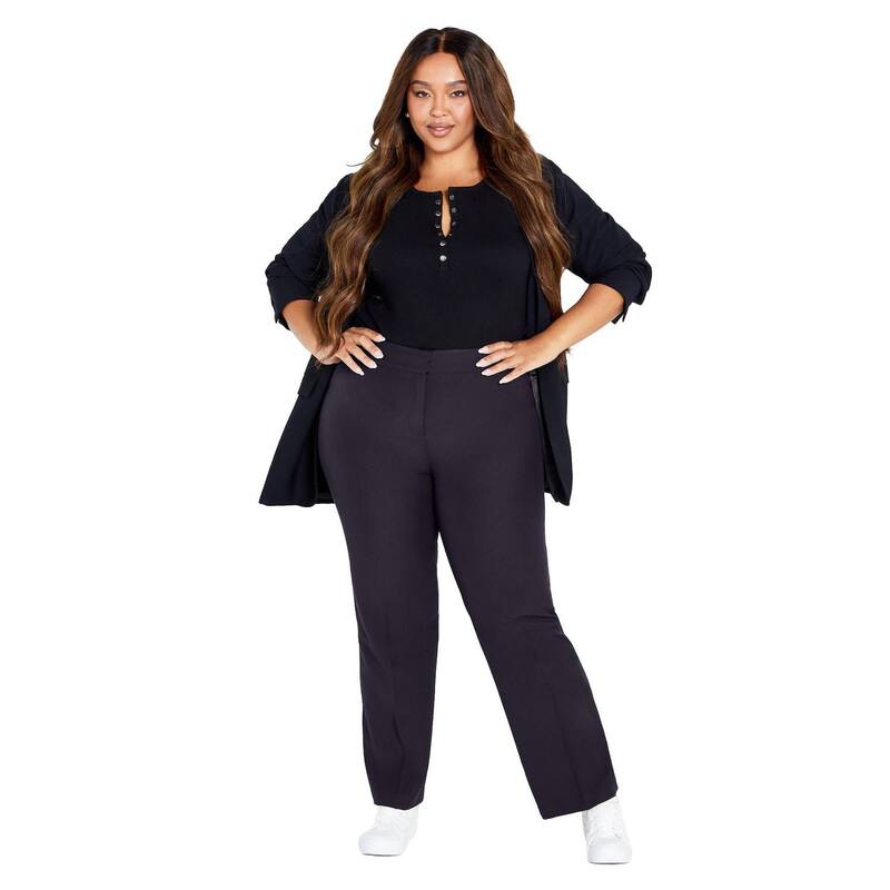 【送料無料】 アベニュー レディース カジュアルパンツ ボトムス Avenue Women's Plus Size Petite Cool Hand Trouser Navy