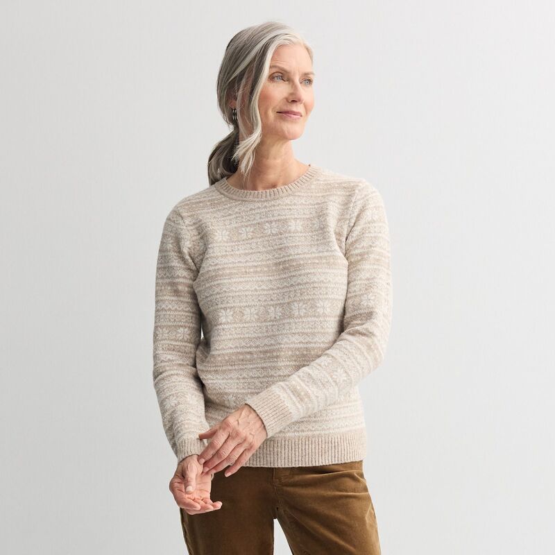 ReVida ŷԾŹ㤨̵֡ եȡХ ǥ ˥åȡ  Women's Croft & Barrow Crewneck Knitted Sweater Beige Joy FairisleפβǤʤ9,480ߤˤʤޤ