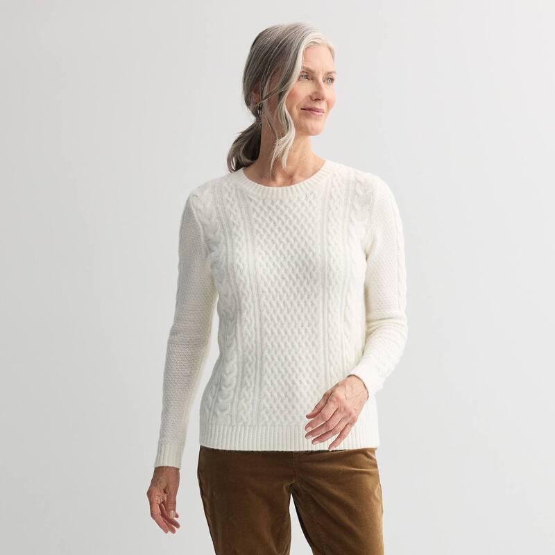ReVida ŷԾŹ㤨̵֡ եȡХ ǥ ˥åȡ  Women's Croft & Barrow Crewneck Knitted Sweater Ivory SilkפβǤʤ9,480ߤˤʤޤ