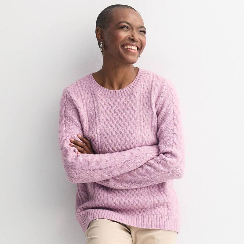 ReVida ŷԾŹ㤨̵֡ եȡХ ǥ ˥åȡ  Women's Croft & Barrow Crewneck Knitted Sweater PurpleפβǤʤ9,480ߤˤʤޤ