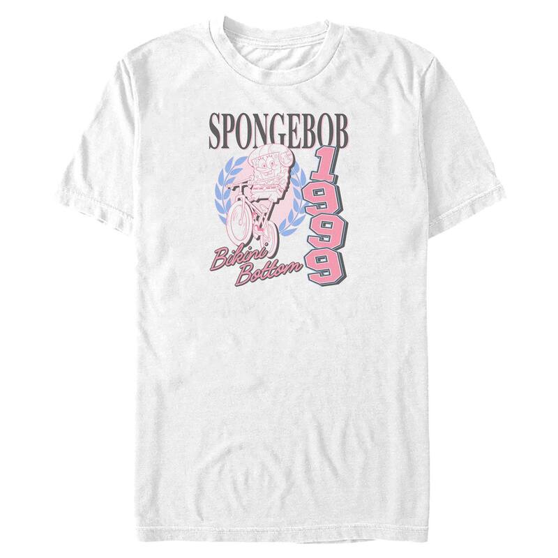 【送料無料】 ニコロデオン メンズ Tシャツ トップス Big & Tall Nickelodeon SpongeBob SquarePants Bikini Bottom 1999 Graphic Tee White