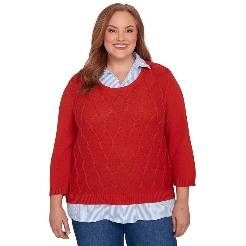 【送料無料】 アルフレッド ダナー レディース ニット・セーター アウター Plus Size Alfred Dunner St..