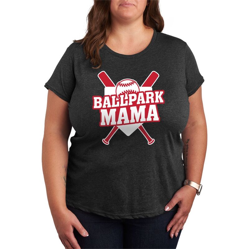 【送料無料】 アニメキャラクター レディース Tシャツ トップス Plus Size Ballpark Mama Graphic Tee ..