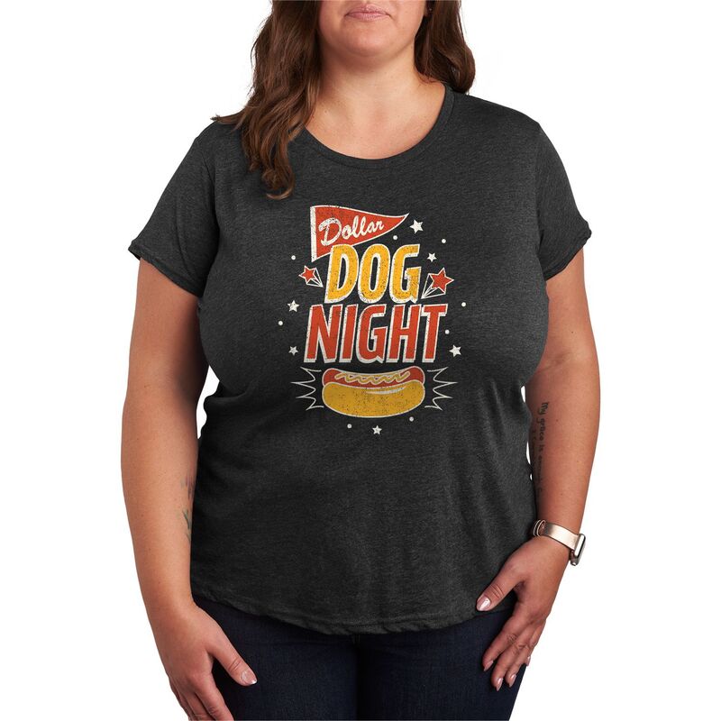 【送料無料】 アニメキャラクター レディース Tシャツ トップス Plus Size Dollar Dog Night Baseball ..