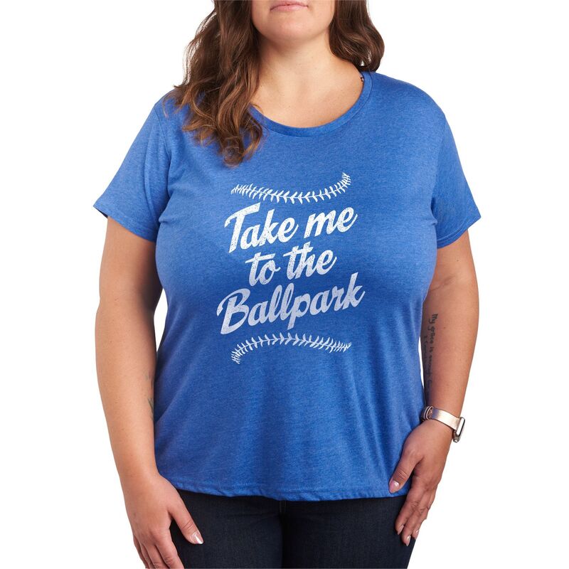 【送料無料】 アニメキャラクター レディース Tシャツ トップス Plus Size Take Me To The Ballpark Gr..