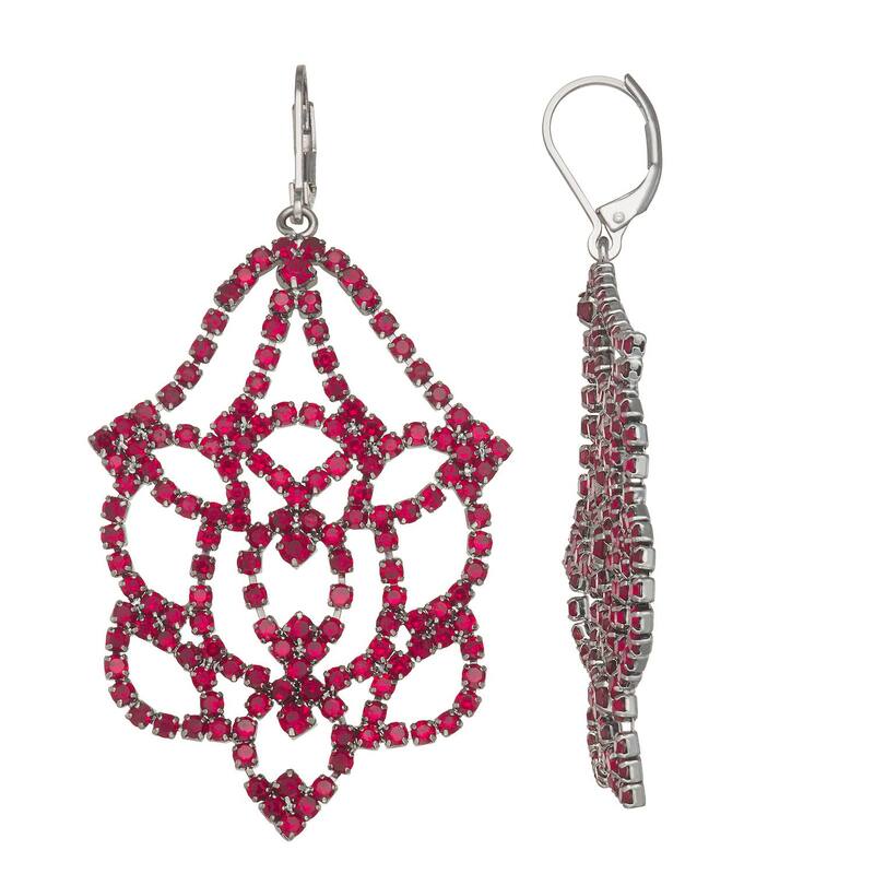 【送料無料】 ヴェラウォン レディース ピアス・イヤリング アクセサリー Simply Vera Vera Wang Openwork Lace Drop Earrings Red