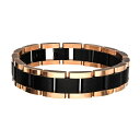 【送料無料】 アンブランデッド メンズ ブレスレット・バングル・アンクレット アクセサリー Men's Two Tone Stainless Steel & C...