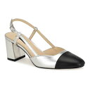 【送料無料】 ナインウェスト レディース パンプス シューズ Nine West Unda Women's Block Heel Slingback Dress Pumps Black Leather Multi(4)
