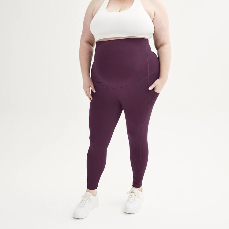【送料無料】 Tek Gear レディース カジュアルパンツ ボトムス Plus Size Maternity Tek Gear Ultrastretch 7/8th Leggings Spanish Wine