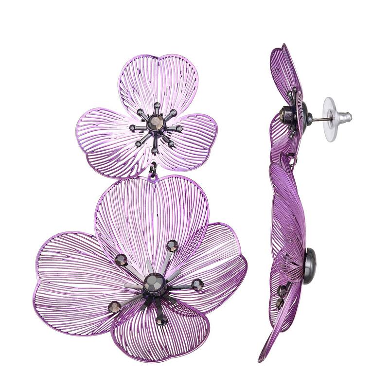 【送料無料】 ヴェラウォン レディース ピアス・イヤリング アクセサリー Simply Vera Vera Wang Red Flower Double Drop Earrings Purple