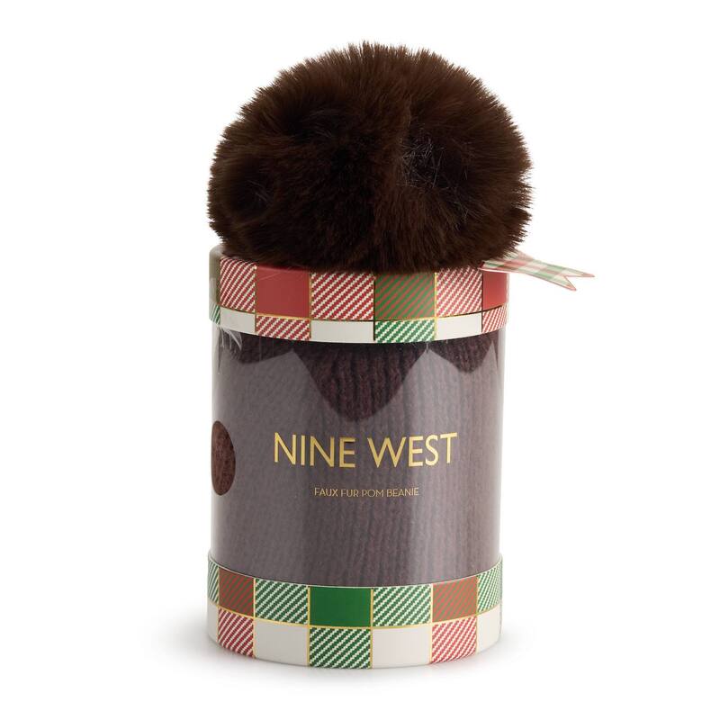 ナインウェスト レディース アクセサリー 帽子 ニット Women's Nine West Knit Pom Beanie Chocolate チョコレート