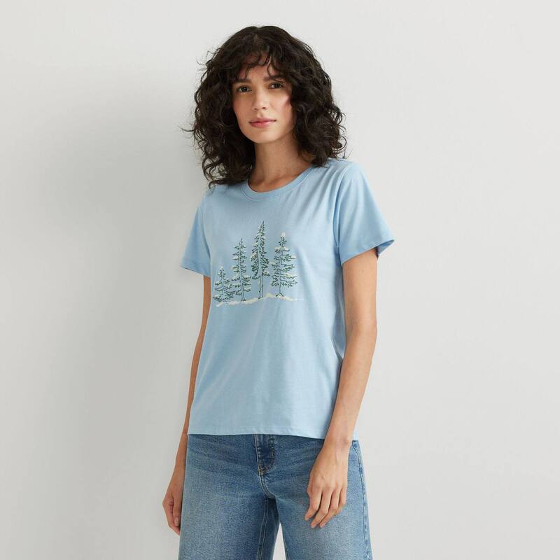 楽天ReVida 楽天市場店エディー バウアー レディース トップス Tシャツ グラフィック Women's Eddie Bauer Graphic Forestee Slate Blue スレート
