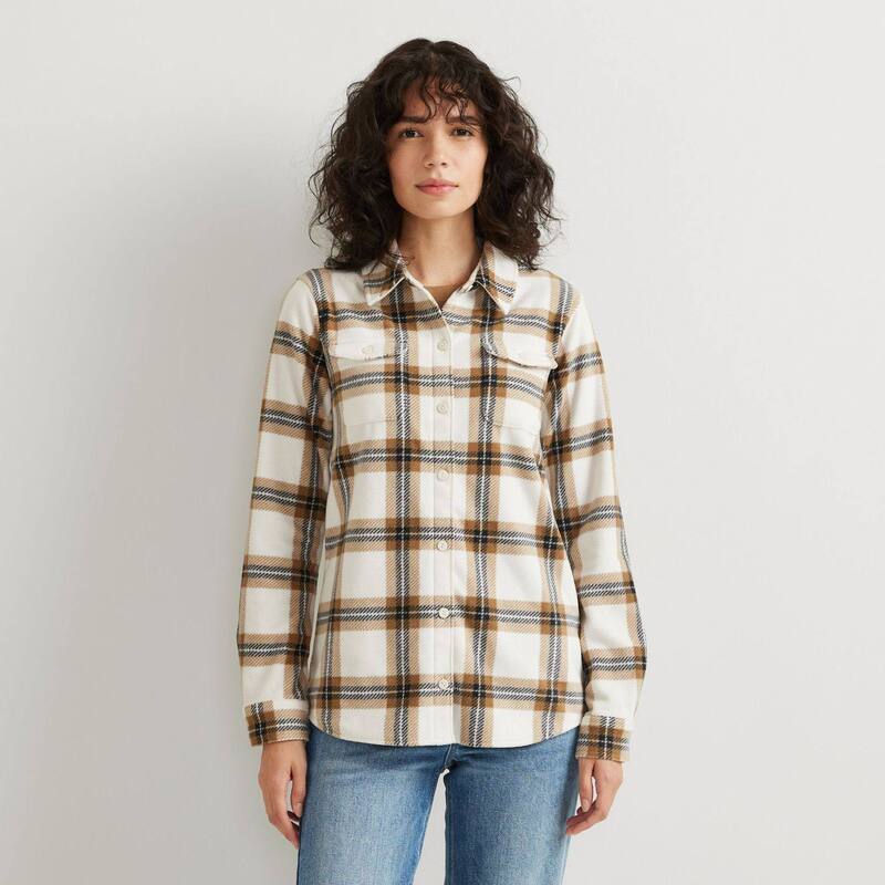 楽天ReVida 楽天市場店エディー バウアー レディース トップス シャツ フリース Women's Eddie Bauer Fast Fleece Shirt Snow Plaid チェック