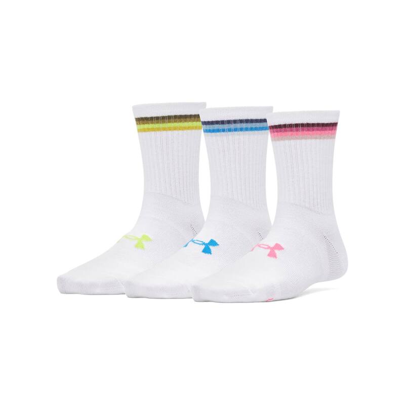 アンダーアーマー レディース アンダーウェア 靴下 Women's Under Armour 3-pc. Mid Crew Sockset Whit..