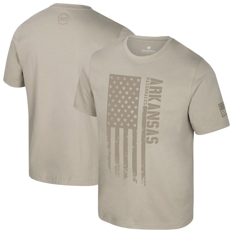 コロシアム メンズ トップス Tシャツ Men's Colosseum Oatmeal Arkansas Razorbacks Operation Hatrick Dune Flag T-Shirt Ark Multi マルチカラー