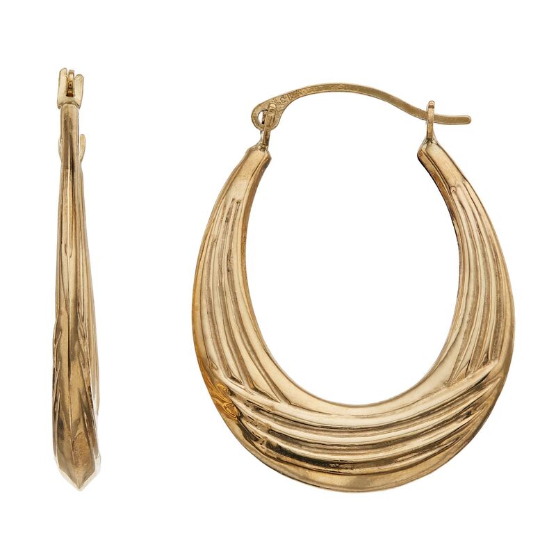 【送料無料】 アンブランデッド レディース ピアス・イヤリング アクセサリー 10k Gold Textured U-Hoop Earrings 10k Gold