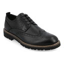 【送料無料】 バンス メンズ スリッポン・ローファー シューズ Vance Co. Campbell Tru Comfort Foam Men's Wingtip Dress Shoes Black(4)