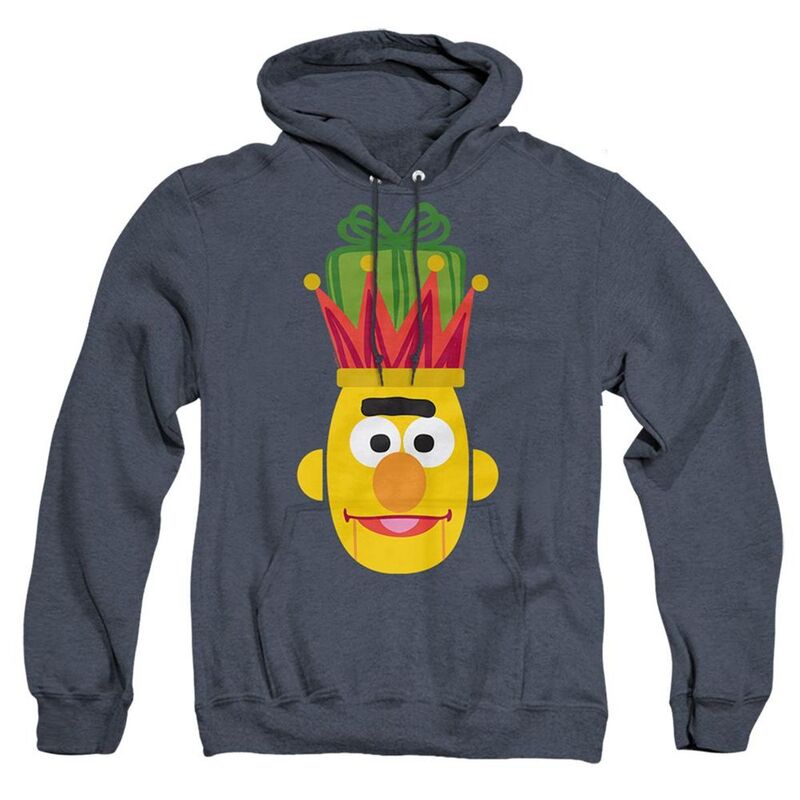 アニメキャラクター メンズ アウター ニット・セーター パーカー Licensed Character Sesame Street Christmas Nutcracker Bert Adult Heather Hoodie Navy ネイビー