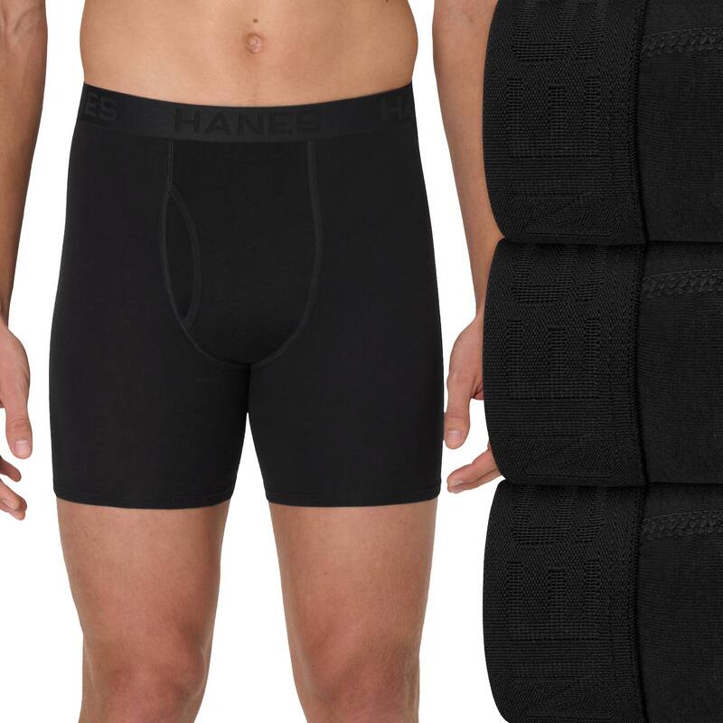 ヘインズ メンズ アンダーウェア ボクサーパンツ Men's Hanes Ultimate 3-Pack Stay Dry Pouch Stretch..