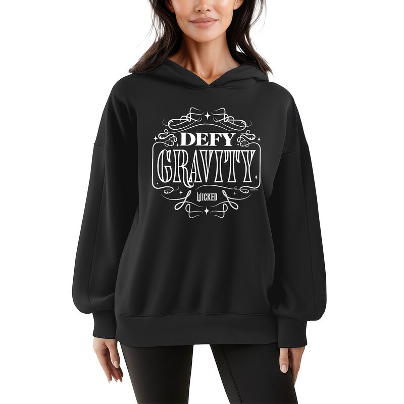 アニメキャラクター レディース トップス Tシャツ スウェット フリース パーカー Licensed Character Women's Wickedefy Gravity Oversized Fleece Hoodie Sweatshirt Black ブラック