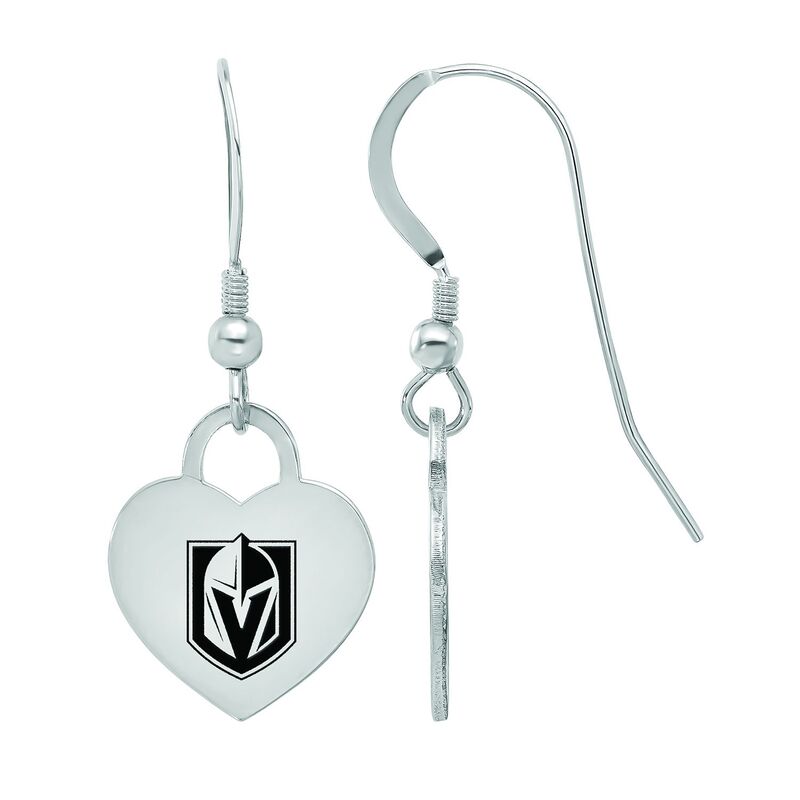ロゴアート レディース アクセサリー ピアス・イヤリング LogoArt Sterling Silver Enamel Vegas Golden Knights Heart Drop Earringsilver シルバー