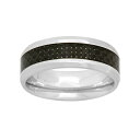 【送料無料】 アンブランデッド メンズ リング アクセサリー Stainless Steel & Carbon Fiber Band - Men Black