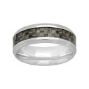 【送料無料】 アンブランデッド メンズ リング アクセサリー Stainless Steel & Carbon Fiber Woven Band - Men Two Tone(4)