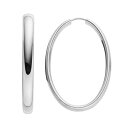 【送料無料】 アンブランデッド レディース ピアス・イヤリング アクセサリー Sterling Silver Oval Hoop Earrings Platinum Over Silver