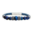 【送料無料】 アンブランデッド メンズ ブレスレット・バングル・アンクレット アクセサリー Men's Stainless Steel Blue Tiger's...