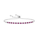 【送料無料】 アンブランデッド レディース ブレスレット・バングル・アンクレット アクセサリー Sterling Silver Lab-Created Ruby & White Sapphire Bracelet Sterling(4)