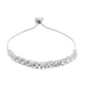 【送料無料】 アンブランデッド レディース ブレスレット・バングル・アンクレット アクセサリー Sterling Silver Graduated Cubic Zirconia Adjustable Bolo Bracelet Sterling(4)