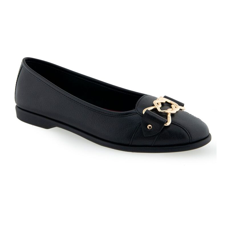 【送料無料】 エアロソールズ レディース サンダル シューズ Aerosoles Bia Women's Leather Ballet Flats Black Leather