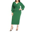 【送料無料】 エロクイ レディース ワンピース トップス Eloquii Women's Plus Size Cross Front Midi Dress Ed...