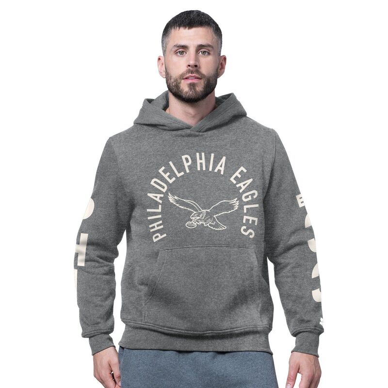 スターター メンズ トップス Tシャツ ヴィンテージ スウェット ロゴ フリース パーカー Men'starter Charcoal Philadelphia Eagles Handoff Vintage Logo Fleece Hoodie Sweatshirt Eag Charco チャコール