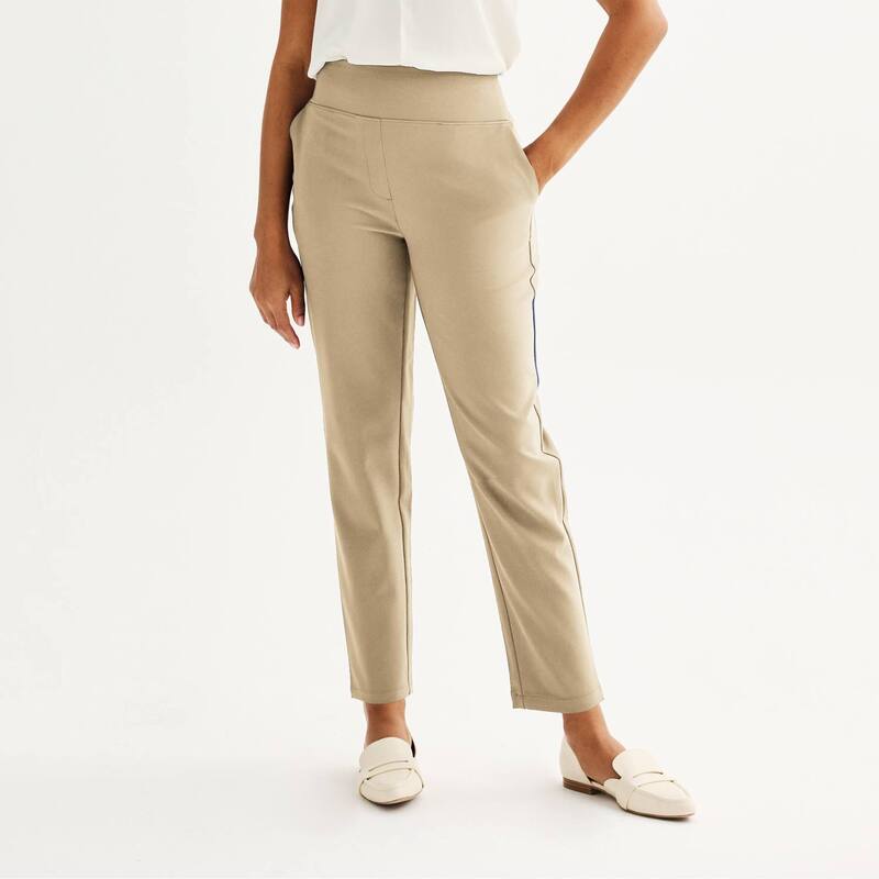ナインウェスト レディース ボトムス カジュアルパンツ アンクル Women's Nine West Pull-On Straight Ankle Pants Practical Beige ベージュ