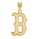 【送料無料】 ロゴアート レディース ブレスレット・バングル・アンクレット アクセサリー LogoArt Sterling Silver Boston Red Sox Large Pendant Gold Tone