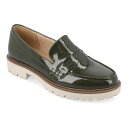 【送料無料】 ジュルネ コレクション レディース スリッポン・ローファー シューズ Journee Collection Kenly Tru Comfort Foam Women's Loafers Patent Green(4)