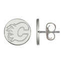 【送料無料】 ロゴアート レディース ピアス・イヤリング アクセサリー LogoArt Calgary Flames Sterling Silver Small Disc Stud Earrings Sterling Silver