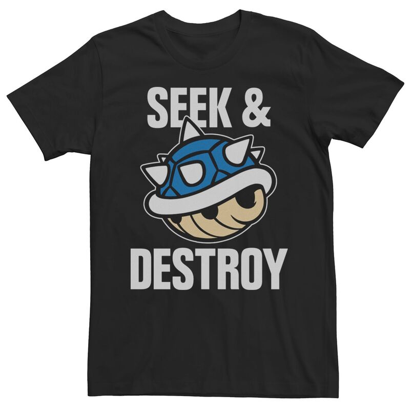 アニメキャラクター メンズ トップス Tシャツ Licensed Character Men's Mario Kart Seek andestroy Tee Black ブラック