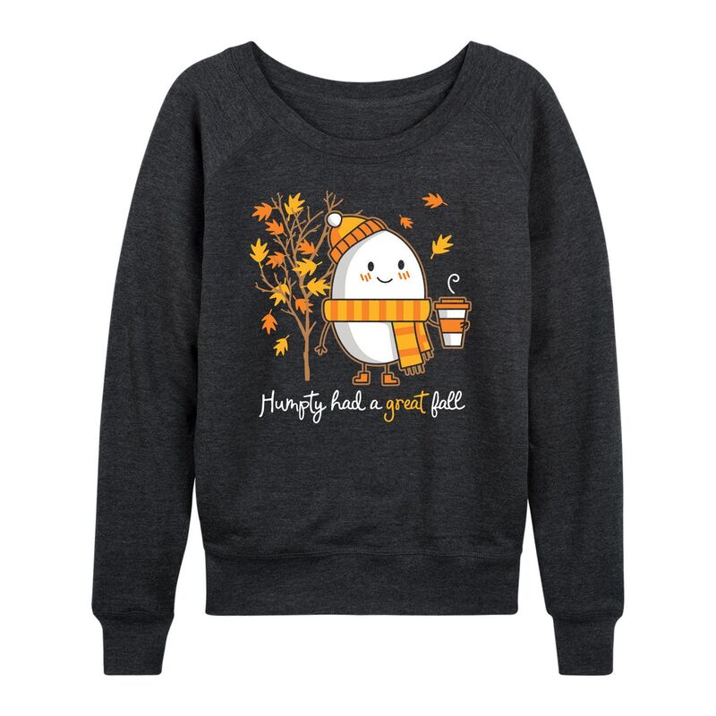 アニメキャラクター レディース トップス Tシャツ パイル Licensed Character Women's Humpty Great Fall French Terry Long Sleeve Tee Heather Charcoal チャコール