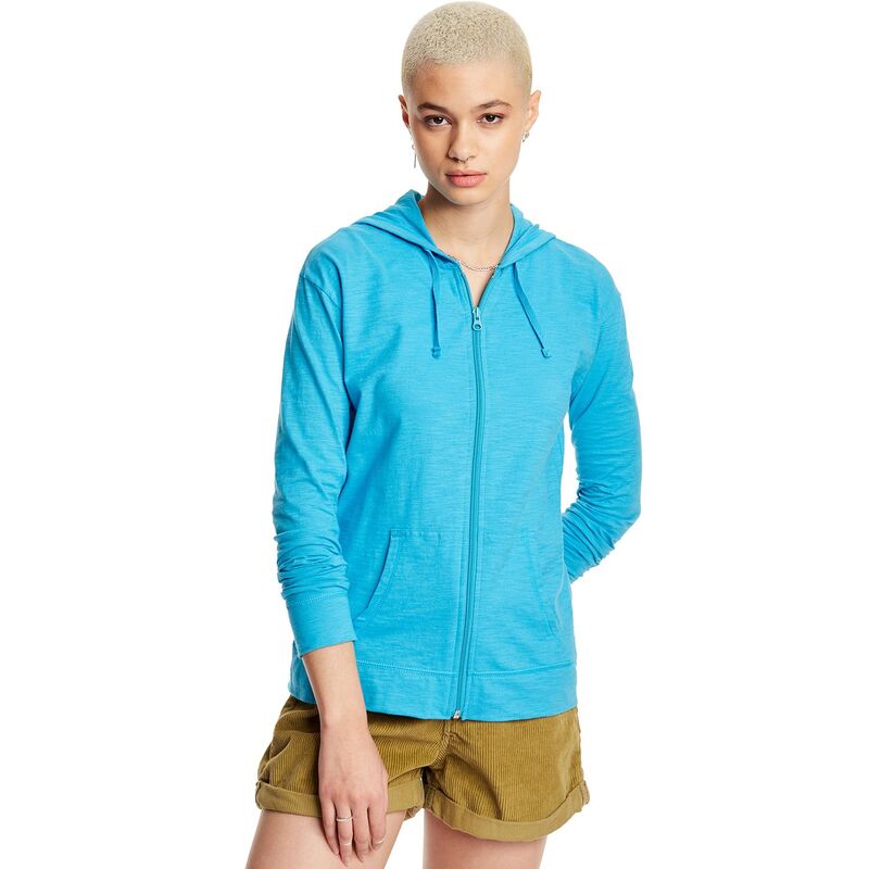 ヘインズ レディース トップス Tシャツ スウェット ジャージー Women's Haneslub Jersey Full Zip Hooded Sweatshirt Process Blue ブルー