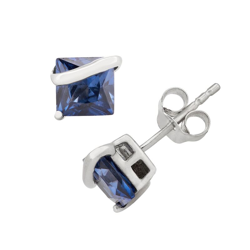 アンブランデッド レディース アクセサリー ピアス・イヤリング Unbranded Lab-Created Sapphire Sterling Silver Stud Earrings Blue ブルー(4)