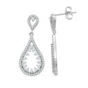 【送料無料】 アンブランデッド レディース ピアス・イヤリング アクセサリー Sterling Silver Cubic Zirconia Openwork Teardrop Earrings Sterling(4)