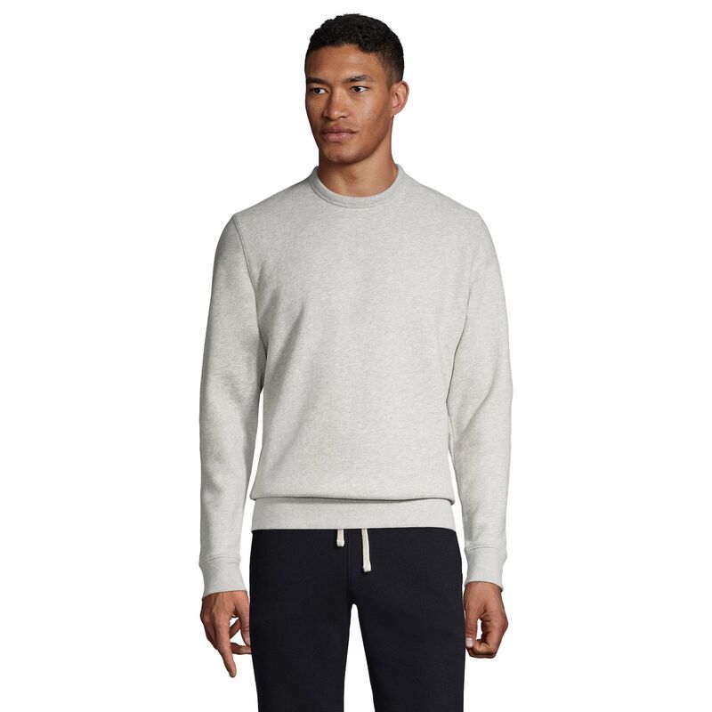 【送料無料】 ランズエンド メンズ Tシャツ トップス Big & Tall Lands' End Serious Sweats Crewneck Sweatshirt Gray Heather