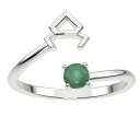 【送料無料】 アンブランデッド レディース リング アクセサリー Sterling Silver Emerald Taurus Zodiac Sign Bypass Ring Emerald