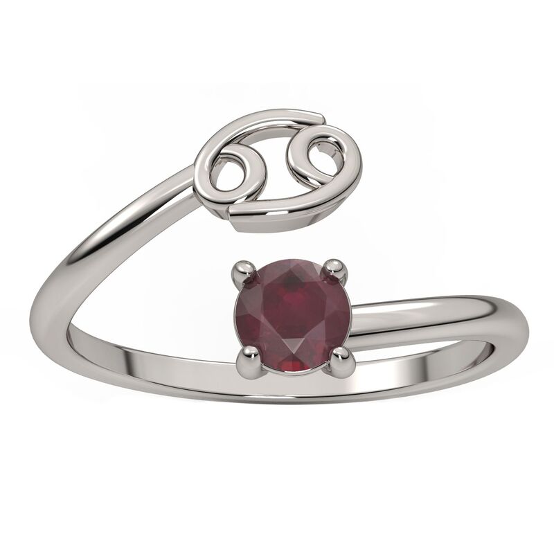 アンブランデッド レディース アクセサリー リング Unbranded Sterling Silveruby Cancer Zodiac Sign Bypass Ring Ruby ルビー