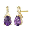 【送料無料】 アンブランデッド レディース ピアス・イヤリング アクセサリー 14k Gold Flash-Plated Amethyst & Lab-Created White Sapphire Stud Earrings Gold Tone(4)