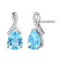 【送料無料】 アンブランデッド レディース ピアス・イヤリング アクセサリー Rhodium-Plated Blue Topaz & Lab-Created White Sapphire Stud Earrings Sterling